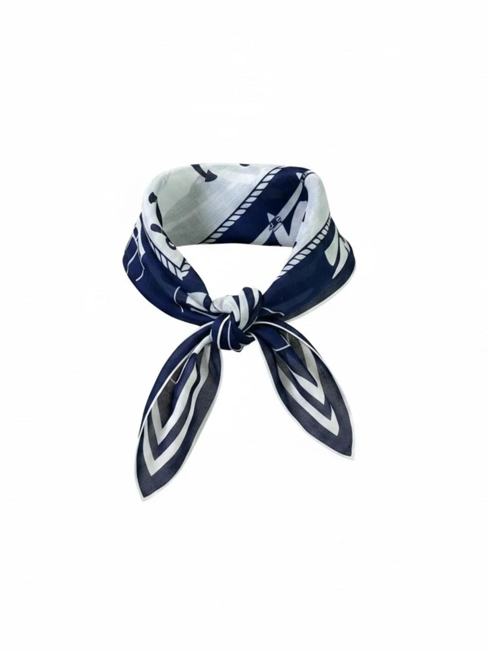 Echo Club 7 Cotton Nautical Anchor & Lifesaver Navy and White Panel